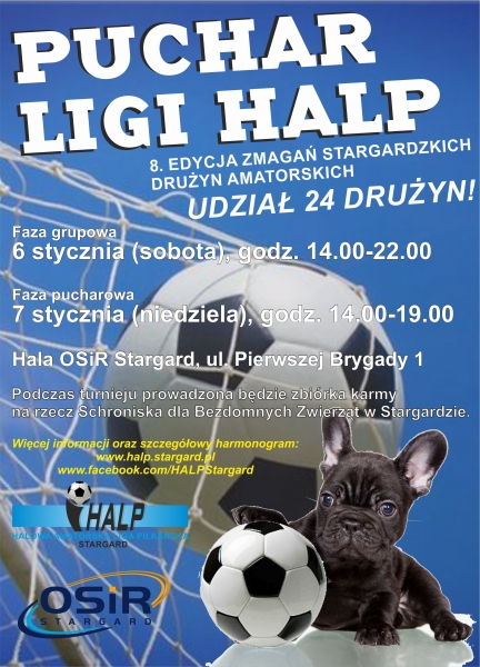 Puchar Ligi HALP ze zbiórką karmy