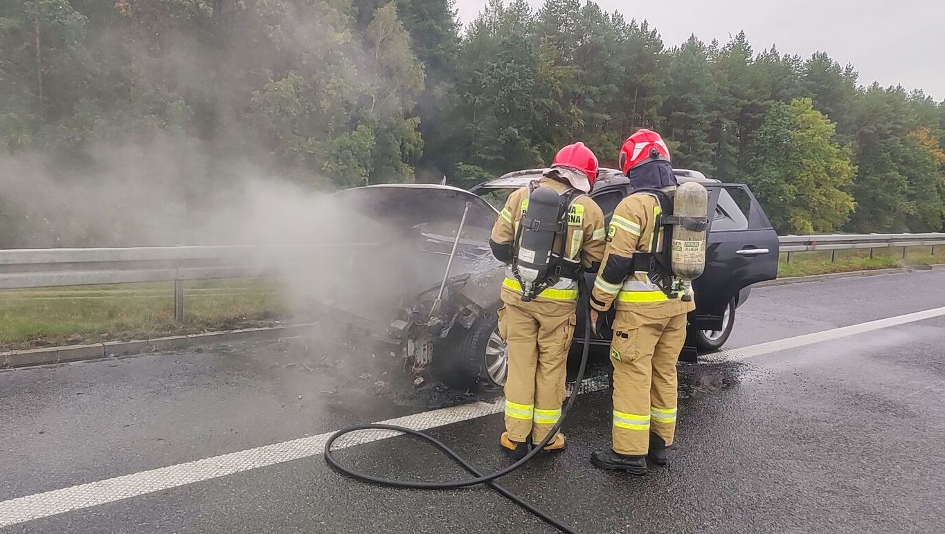 Chwile grozy na S6. Zapalił się silnik