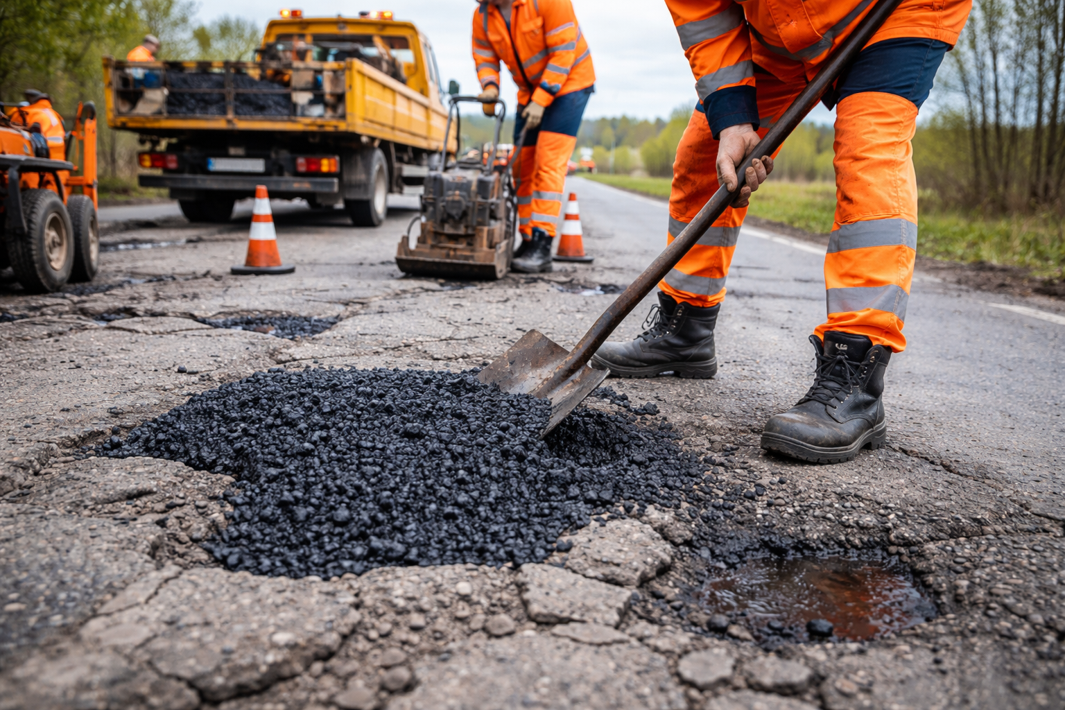 Masowe łatanie dziur! Stargardzcy drogowcy walczą z wyrwami