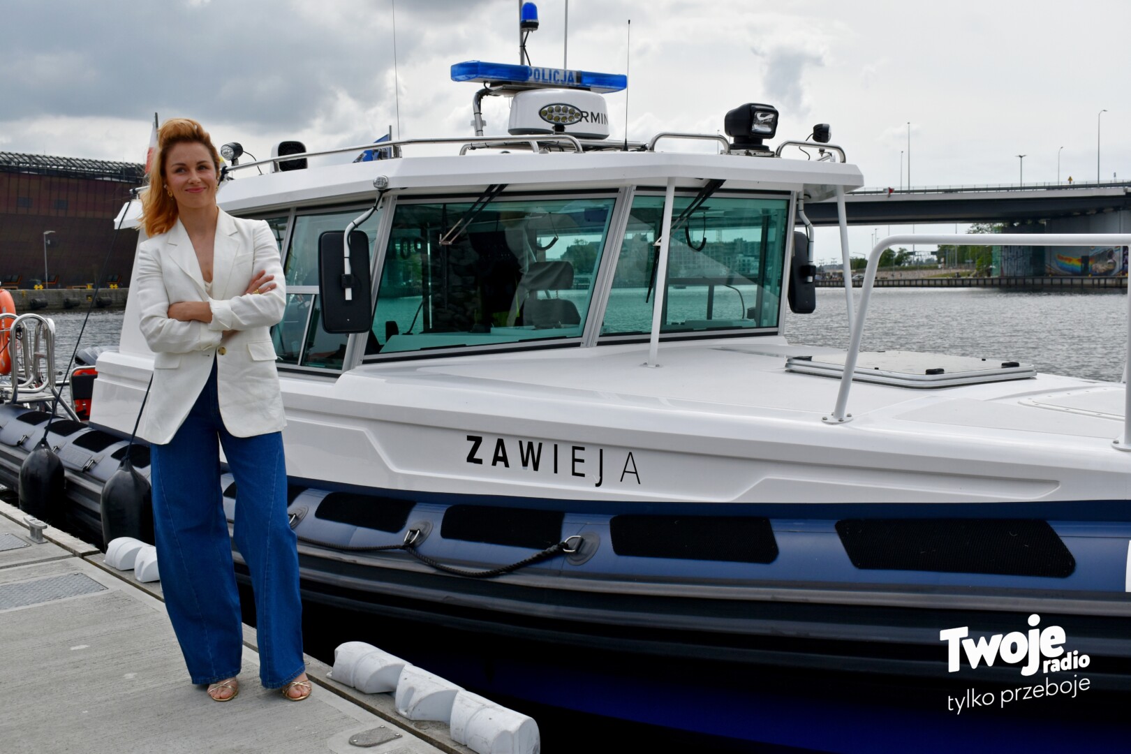 Policyjna łódź ochrzczona imieniem Zawieja. Bohaterka „Odwilży” była na miejscu