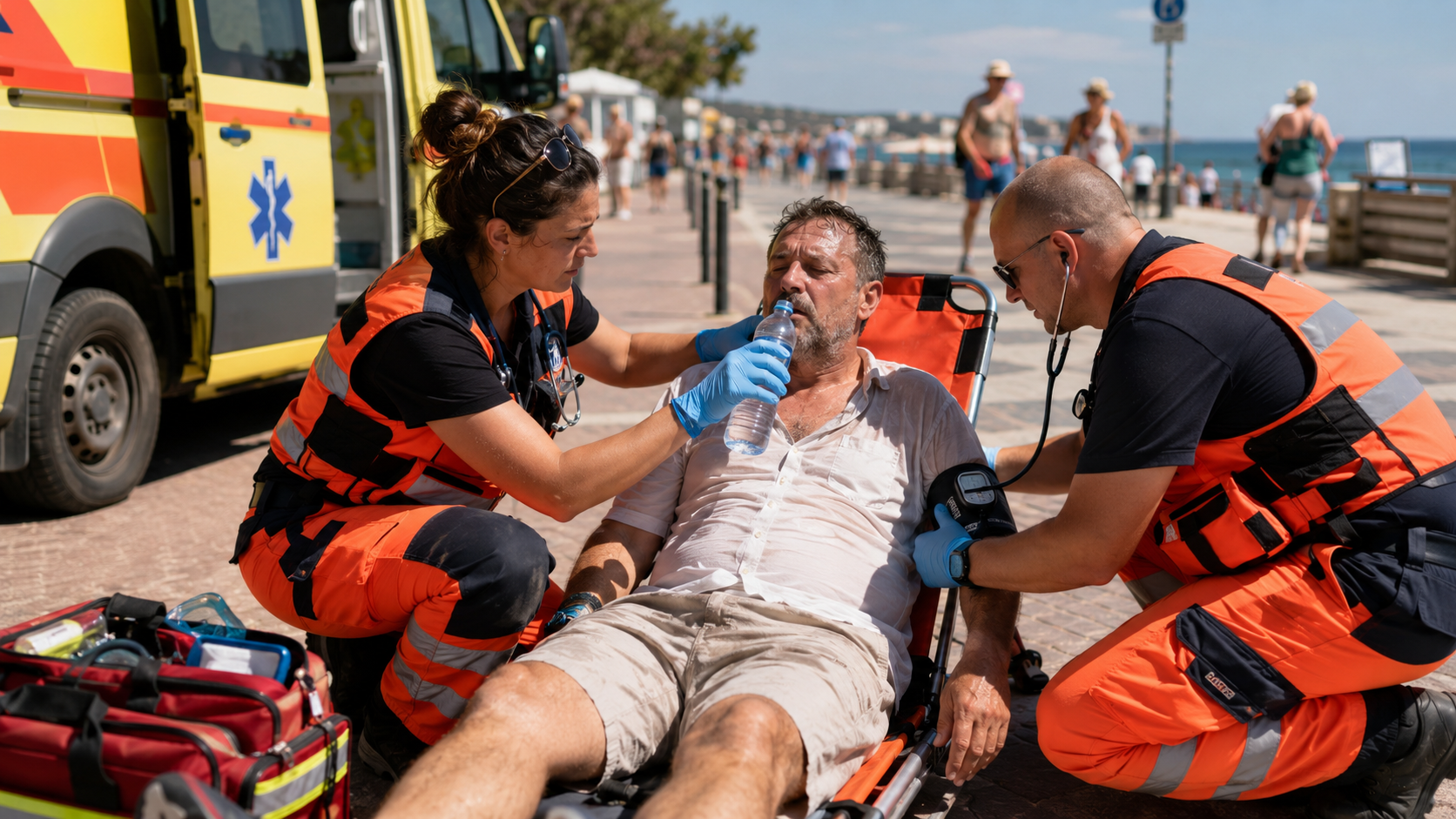 Zasłabnięcia na plażach i ulicach. Pracowity weekend ratowników medycznych
